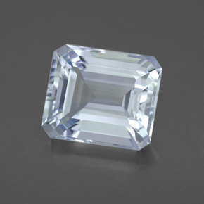 Aguamarina azul natural de 4,19 ct, corte esmeralda, VVS