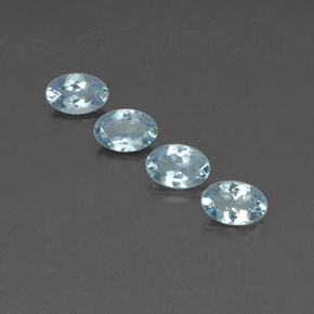 Gemas de aguamarina azul natural de  ct, corte óvalo, VVS-VS