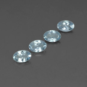 Gemas de aguamarina azul natural de  ct, corte óvalo, VVS-VS