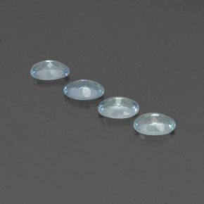 Gemas de aguamarina azul natural de  ct, corte óvalo, VVS-VS