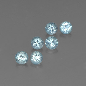 Gemas de aguamarina azul natural de  ct, corte redondo, VVS-VS