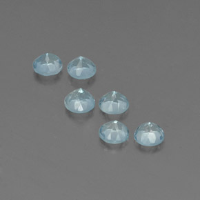 Gemas de aguamarina azul natural de  ct, corte redondo, VVS-VS