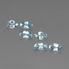 Gemas de aguamarina azul natural de  ct, corte óvalo, VVS