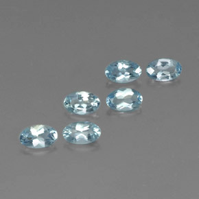 Gemas de aguamarina azul natural de  ct, corte óvalo, VVS