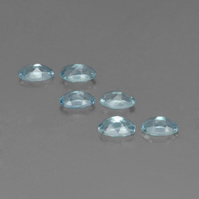 Gemas de aguamarina azul natural de  ct, corte óvalo, VVS