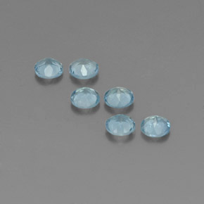 Gemas de aguamarina azul natural de  ct, corte redondo, VVS-VS