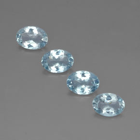 Gemas de aguamarina azul natural de  ct, corte óvalo, VVS-VS