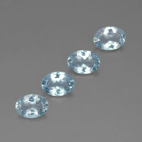 Gemas de aguamarina azul natural de  ct, corte óvalo, VVS-VS