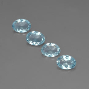 Gemas de aguamarina azul natural de  ct, corte óvalo, VS