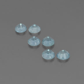 Gemas de aguamarina azul natural de  ct, corte redondo, VS