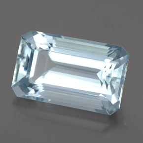 Aguamarina azul natural de 5,33 ct, corte esmeralda, VS