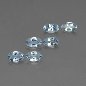 Gemas de aguamarina azul natural de  ct, corte óvalo, VS