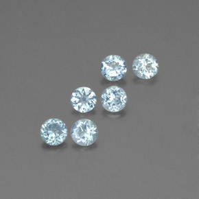Gemas de aguamarina azul natural de  ct, corte redondo, VS