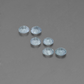 Gemas de aguamarina azul natural de  ct, corte redondo, VS