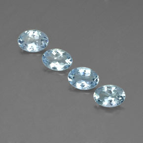 Gemas de aguamarina azul natural de  ct, corte óvalo, VVS-VS