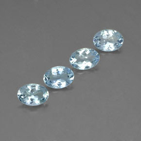 Gemas de aguamarina azul natural de  ct, corte óvalo, VVS-VS