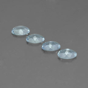 Gemas de aguamarina azul natural de  ct, corte óvalo, VVS-VS