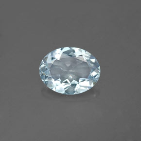 Aguamarina azul natural de 1,38 ct, corte óvalo, VS