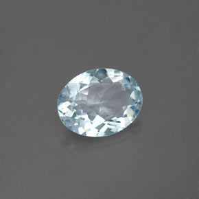 Aguamarina azul natural de 1,38 ct, corte óvalo, VS
