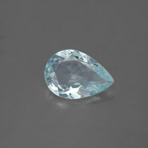 Aguamarina azul natural de 1,28 ct, en forma de pera, VS