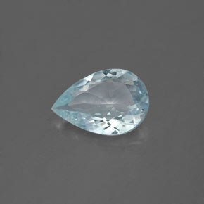 Aguamarina azul natural de 1,28 ct, en forma de pera, VS