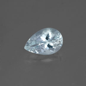 Aguamarina azul natural de 1,29 ct, en forma de pera, VVS