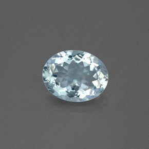 Aguamarina azul natural de 1,61 ct, corte óvalo, VS