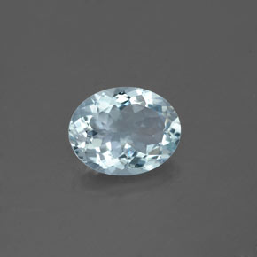 Aguamarina azul natural de 1,61 ct, corte óvalo, VS