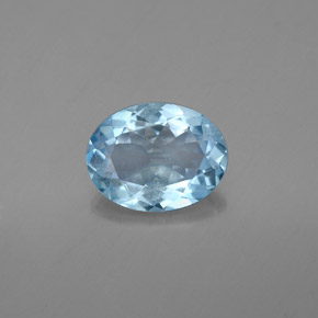 Aguamarina azul natural de 1,37 ct, corte óvalo, VS
