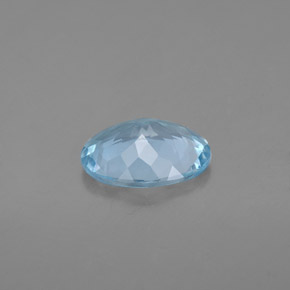 Aguamarina azul natural de 1,37 ct, corte óvalo, VS