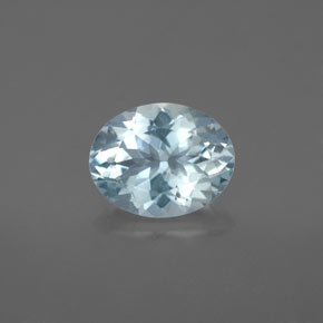 Aguamarina azul natural de 1,66 ct, corte óvalo, VS