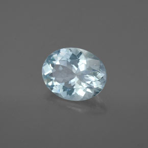 Aguamarina azul natural de 1,66 ct, corte óvalo, VS