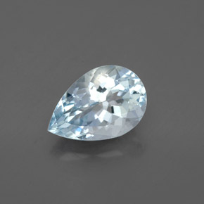 Aguamarina azul natural de 1,34 ct, en forma de pera, VS