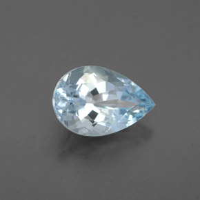 Aguamarina azul natural de 1,34 ct, en forma de pera, VS