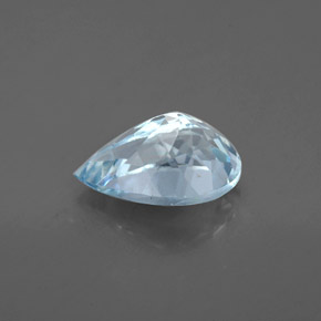 Aguamarina azul natural de 1,34 ct, en forma de pera, VS