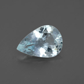 Aguamarina azul natural de 1,36 ct, en forma de pera, VS