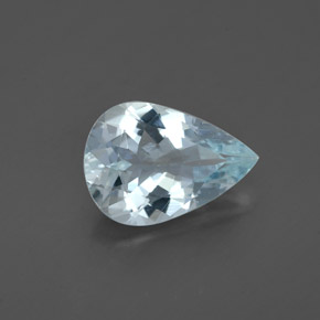 Aguamarina azul natural de 1,36 ct, en forma de pera, VS
