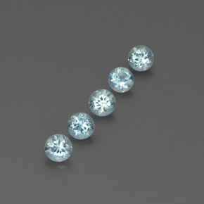 Gemas de aguamarina azul natural de  ct, corte redondo, VS