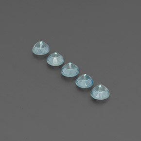 Gemas de aguamarina azul natural de  ct, corte redondo, VS