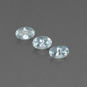 Gemas de aguamarina azul natural de  ct, corte óvalo, VS