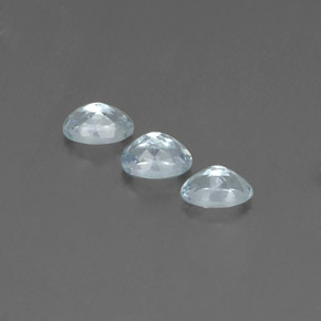 Gemas de aguamarina azul natural de  ct, corte óvalo, VS