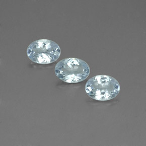 Gemas de aguamarina azul natural de  ct, corte óvalo, VS-SI