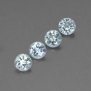 Gemas de aguamarina azul natural de  ct, corte redondo, VS