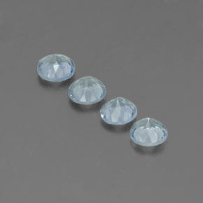 Gemas de aguamarina azul natural de  ct, corte redondo, VS