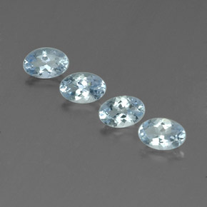 Gemas de aguamarina azul natural de  ct, corte óvalo, VS