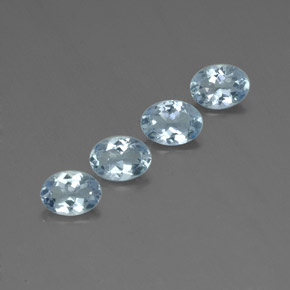Gemas de aguamarina azul natural de  ct, corte óvalo, VS-SI