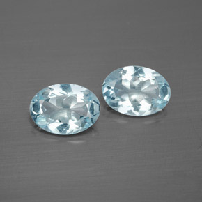 Gemas de aguamarina azul natural de  ct, corte óvalo, VS