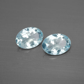 Gemas de aguamarina azul natural de  ct, corte óvalo, VS