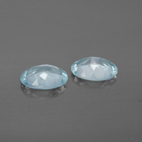 Gemas de aguamarina azul natural de  ct, corte óvalo, VS