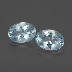 Gemas de aguamarina azul natural de  ct, corte óvalo, VVS-VS